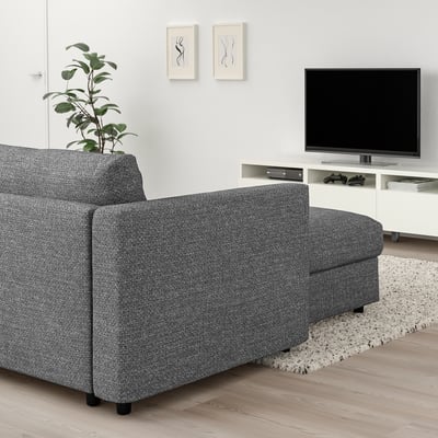 VIMLE Chaise longue, Lejde grey/black