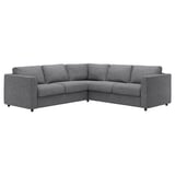 VIMLE Corner sofa, 4-seat, Lejde grey/black
