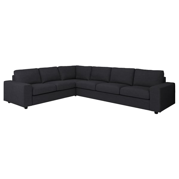 VIMLE Corner sofa, 5-seat, with wide armrests/Hillared anthracite