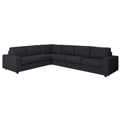 VIMLE Corner sofa, 5-seat, with wide armrests/Hillared anthracite