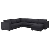 VIMLE Corner sofa-bed, 5-seat, with chaise longue/Hillared anthracite