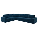VIMLE Cover for corner sofa, 5-seat, with wide armrests/Djuparp dark green-blue
