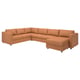 Option: VIMLE Crnr sofa-bed, 5-seat w chaise lng, Grann/Bomstad golden-brown