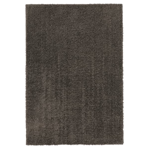 VINDEBÄK Rug, high pile, grey-brown, 160x230 cm