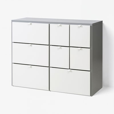 VISTHUS Chest of 8 drawers, grey/white, 122x96 cm