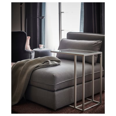 VITTSJÖ Laptop stand, white/glass, 35x65 cm