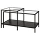 VITTSJÖ Nest of tables, set of 2, black-brown/glass, 90x50 cm