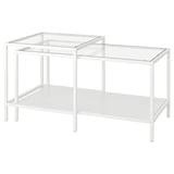 VITTSJÖ Nest of tables, set of 2, white/glass, 90x50 cm