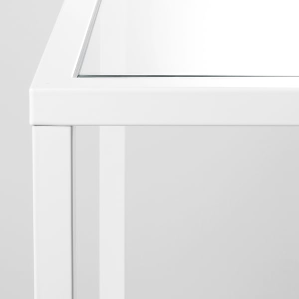 VITTSJÖ Nest of tables, set of 2, white/glass, 90x50 cm