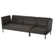VITTSKÄR 3-seat sofa, armrests outdoor/plastic rattan dark grey