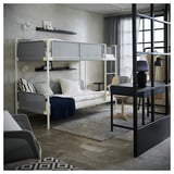 VITVAL Bunk bed frame, white/light grey, 90x200 cm