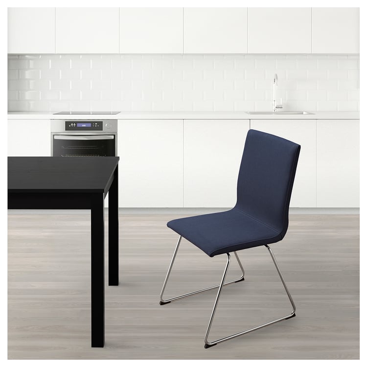 VOLFGANG Chair, chromeplated/Orrsta blackblue IKEA Switzerland