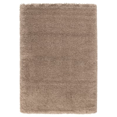 VOLLERSLEV Rug, high pile, beige, 133x195 cm