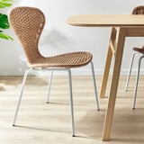VOXLÖV / ÄLVSTA Table and 4 chairs, light bamboo/rattan white, 180x90 cm