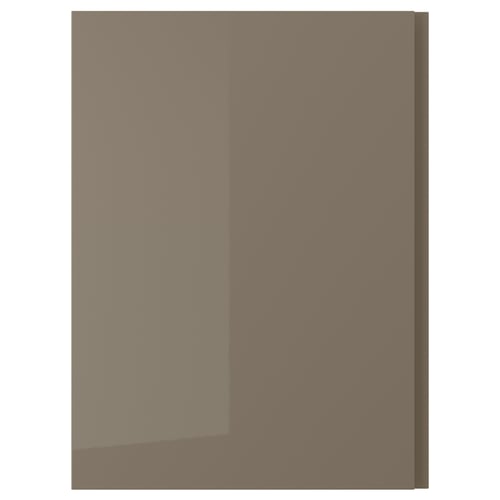 VOXTORP Door, high-gloss dark grey-brown/vertical handle, 60x80 cm