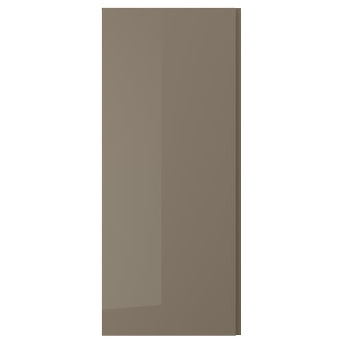 VOXTORP Door, high-gloss dark grey-brown/vertical handle, 60x140 cm