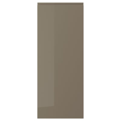 VOXTORP Door, high-gloss dark grey-brown, 40x100 cm