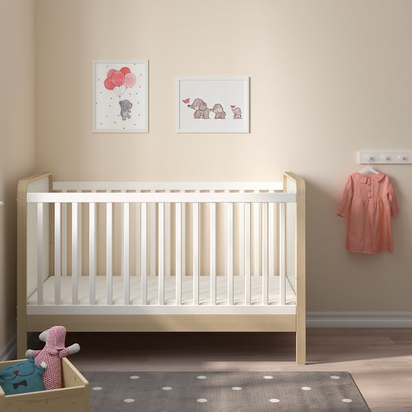 ÄLSKVÄRD Lit bébé, bouleau/blanc, 70x140 cm