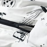 AFTONSPARV Housse de couette et 1 taie, espace blanc/noir, 150x200/50x60 cm