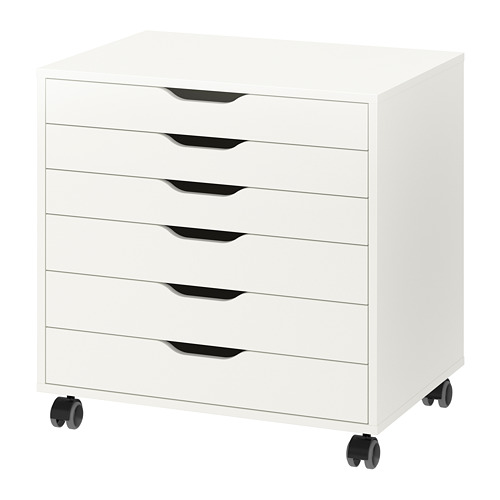 ALEX Caisson à tiroirs sur roulettes - blanc - IKEA