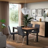 ÅLHULT / LILLÅNÄS Table et 4 chaises, noir/brun/Gunnared gris foncé chromé, 120x80 cm