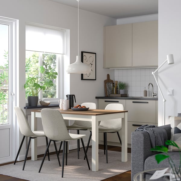 ÅLHULT / NORDMANSSKÄR Table et 4 chaises, beige/brun/Tonerud gris noir, 120x80 cm
