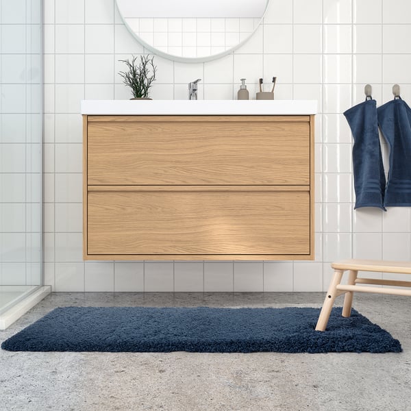 ALMTJÄRN Tapis de bain, bleu foncé, 60x120 cm