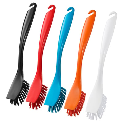 IKEA RINNIG - Lot De 3 Brosses à Vaisselle Vert Clair - Avec Ventouse Et Grattoir - Lavable Au Lave-vaisselle