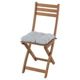 ASKHOLMEN Chaise, extérieur, pliable brun foncé/Klösan bleu