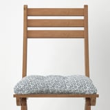 ASKHOLMEN Chaise, extérieur, pliable brun foncé/Klösan bleu
