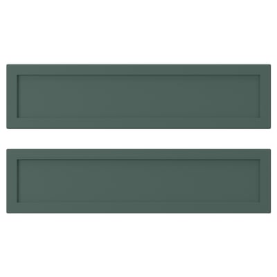 ASPUDDEN Face de tiroir, gris-vert foncé, 40x10 cm