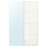 AULI / FÄRVIK Jeu 2 ptes coul, miroir/verre blanc, 150x236 cm