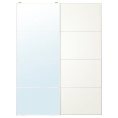 AULI / MEHAMN Jeu 2 ptes coul, blanc miroir/double face blanc, 150x201 cm
