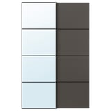 AULI / MEHAMN Jeu 2 ptes coul, noir miroir/double face gris foncé, 150x236 cm