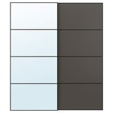 AULI / MEHAMN Jeu 2 ptes coul, noir miroir/double face gris foncé, 200x236 cm