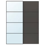 AULI / MEHAMN Jeu 2 ptes coul, noir miroir/double face gris foncé, 150x201 cm