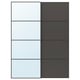 AULI / MEHAMN Jeu 2 ptes coul, noir miroir/double face gris foncé, 150x201 cm
