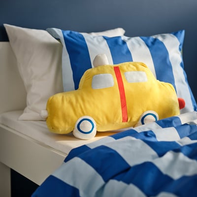 BARNDRÖM Coussin, jaune/forme de taxi, 51x30 cm