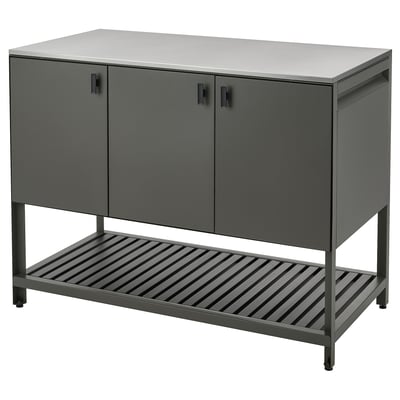 BÅTSKÄR Élément de cuisine fermé, extérieur/gris foncé, 120x60 cm