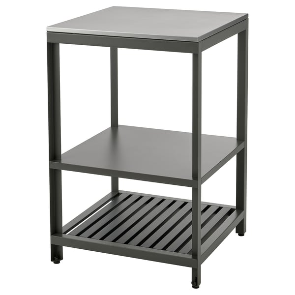 BÅTSKÄR Élément de cuisine ouvert, extérieur/gris foncé, 60x60 cm