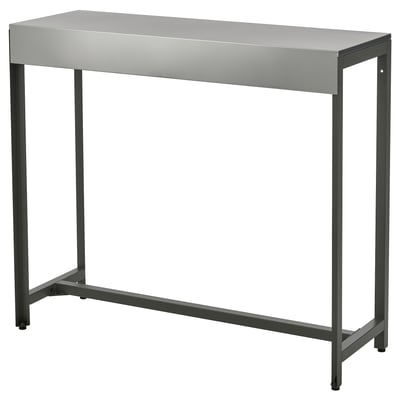 BÅTSKÄR Table de bar, extérieur/gris foncé, 120x40 cm