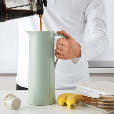 BEHÖVD Pichet isotherme, vert clair/beige, 1 l
