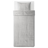 BERGPALM Housse de couette et 1 taie, gris/rayure, 150x200/50x60 cm