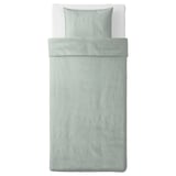 BERGPALM Housse de couette et 1 taie, vert/rayure, 150x200/50x60 cm