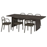 BERGSHYTTAN / STOCKHOLM 2025 Table et 6 chaises, placage frêne brun foncé/brun foncé, 240x93 cm