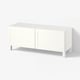 BESTÅ Banc TV avec portes, blanc Hanviken/Stubbarp/blanc, 120x42x48 cm