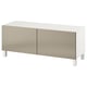 BESTÅ Banc TV avec portes, blanc Riksviken/Stubbarp/couleur bronze, 120x42x48 cm