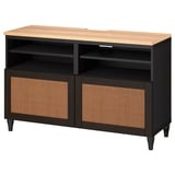 BESTÅ Banc TV avec portes, brun noir/Studsviken/Kabbarp brun noir, 120x42x76 cm