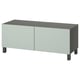 BESTÅ Banc TV avec portes, gris foncé/Hjortviken/Stubbarp gris-vert pâle, 120x42x48 cm
