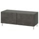 BESTÅ Banc TV avec portes, gris foncé/Kallviken/Ösarp gris foncé, 120x42x48 cm